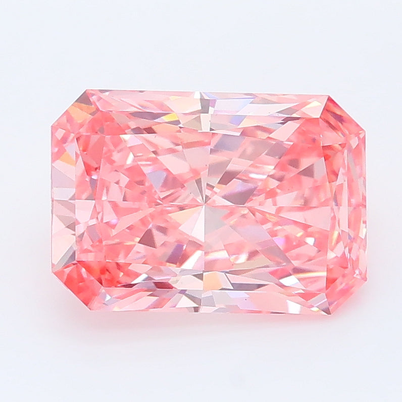 2.31 carat fancy vivid pink radiant lab grown diamond VS1 clarity