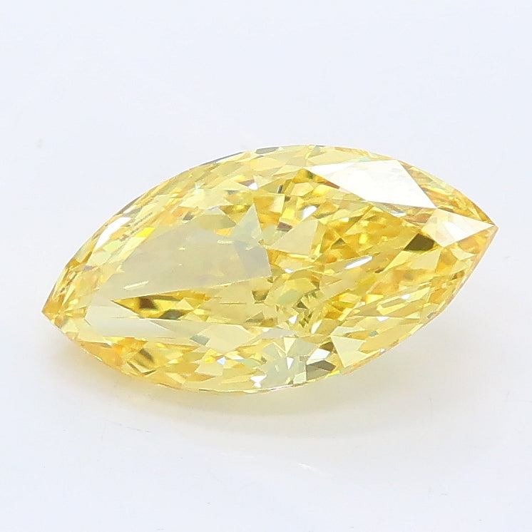 1.56 carat fancy intense yellow marquise lab grown diamond VS1 clarity