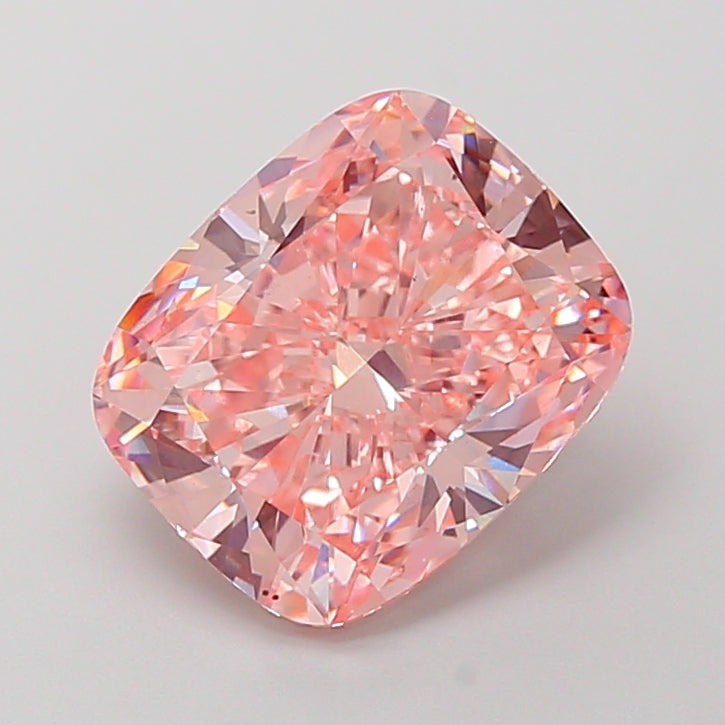 4.01 carat fancy vivid pink cushion lab grown diamond VS2 clarity