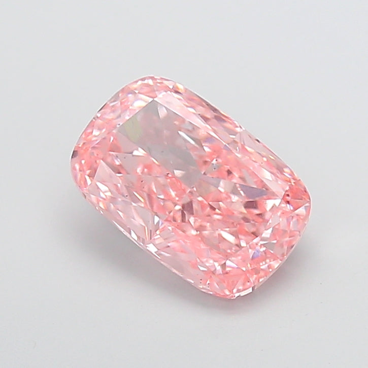 5.02 carat fancy vivid pink cushion lab grown diamond VS2 clarity