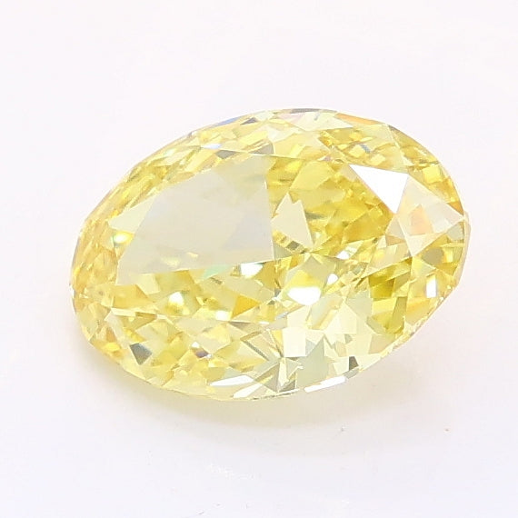 1.02 carat fancy intense yellow oval lab grown diamond VS1 clarity