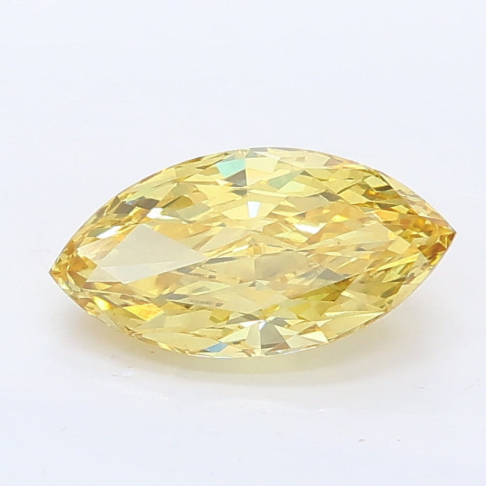 1.02 carat fancy intense yellow marquise lab grown diamond VS1 clarity
