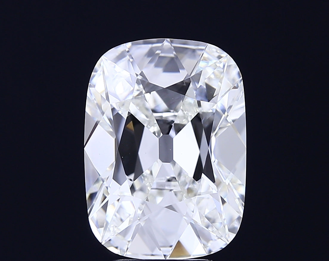 6.06 carat old mine cushion lab grown diamond F color VVS2 clarity