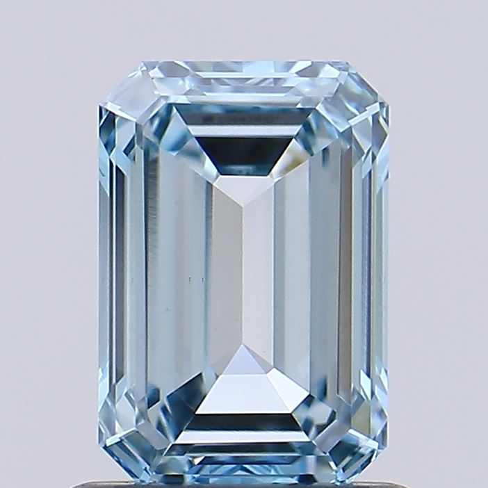 0.86 carat fancy intense blue emerald lab grown diamond VVS2 clarity