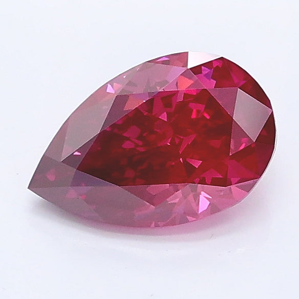 1.15 carat fancy deep pink pear lab grown diamond VS1 clarity