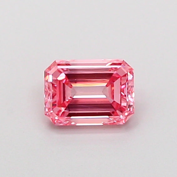 0.52 carat fancy vivid pink emerald lab grown diamond VS1 clarity