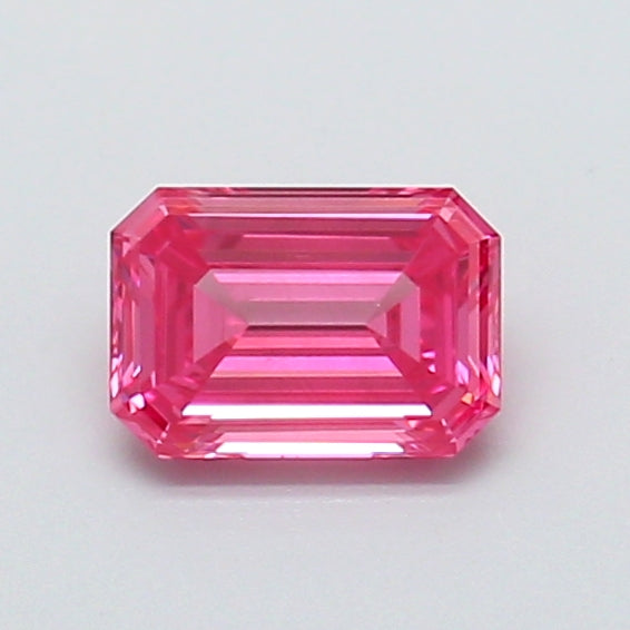 0.58 carat fancy vivid pink emerald lab grown diamond VS2 clarity