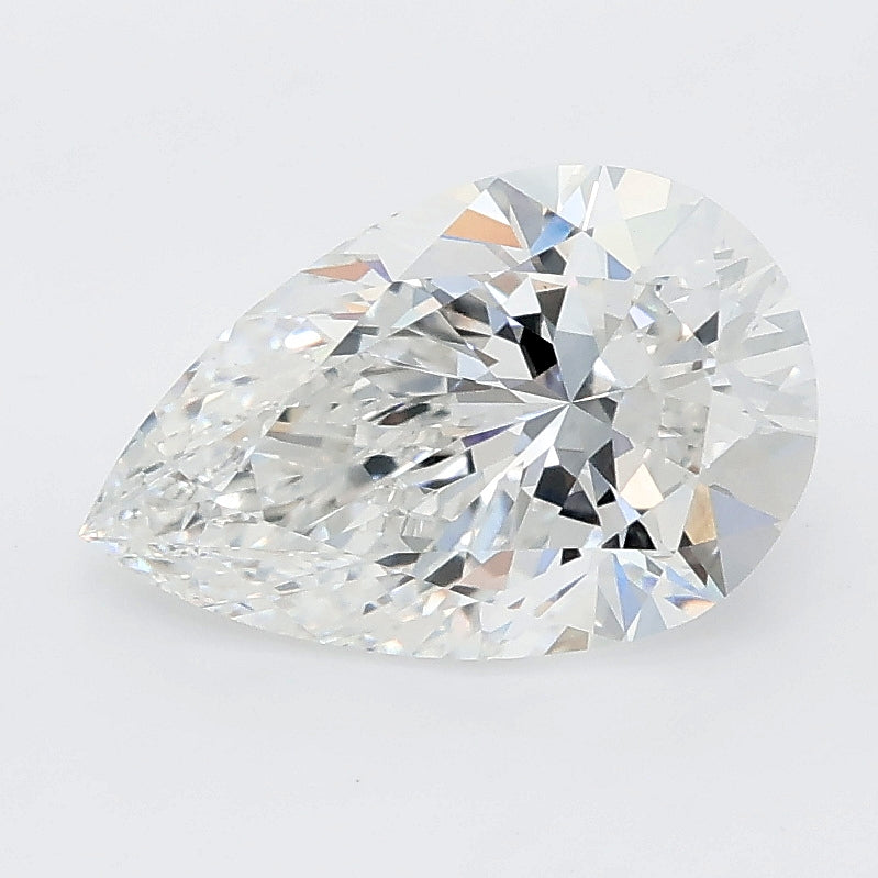 2.06 carat pear lab grown diamond E color VVS2 clarity