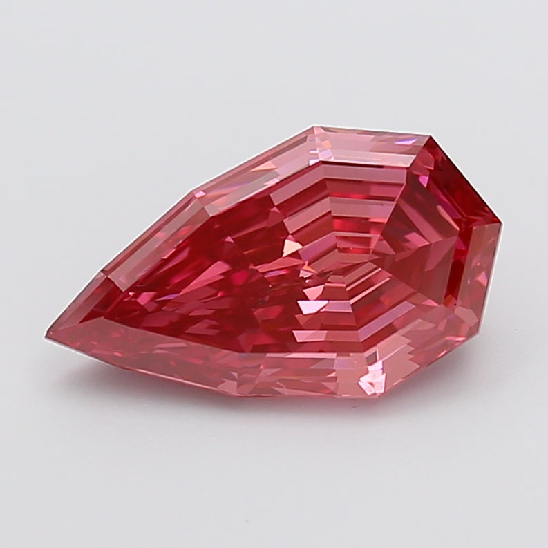 3.60 carat fancy vivid pink pear lab grown diamond VS1 clarity