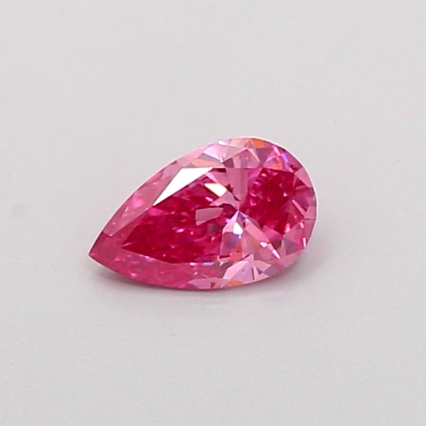 0.41 carat fancy vivid pink pear lab grown diamond VS1 clarity