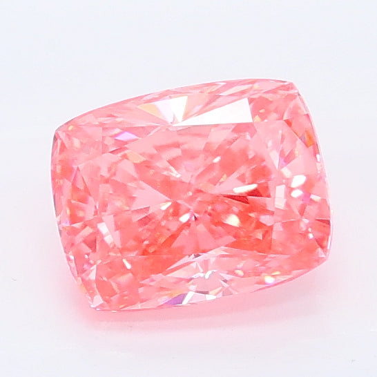 1.03 carat fancy vivid pink cushion lab grown diamond VVS2 clarity