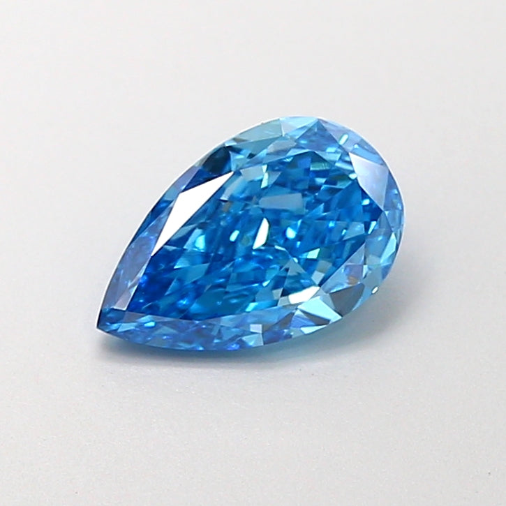 1.01 carat fancy vivid blue pear lab grown diamond VVS2 clarity