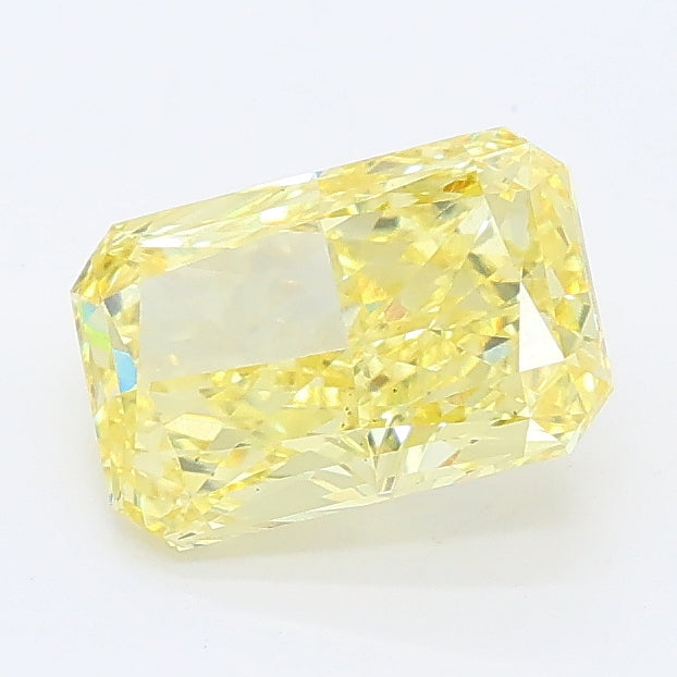 1.33 carat fancy vivid yellow radiant lab grown diamond VS2 clarity