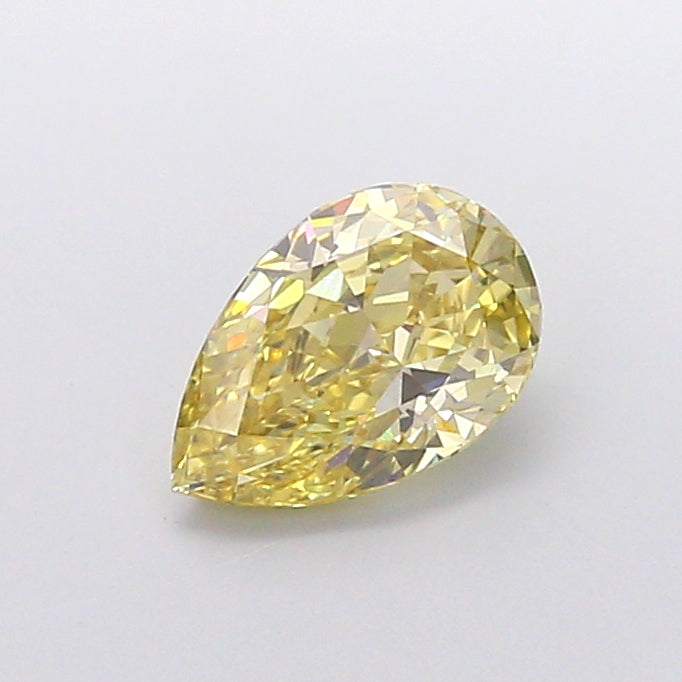 1.55 carat fancy intense yellow pear lab grown diamond VVS2 clarity