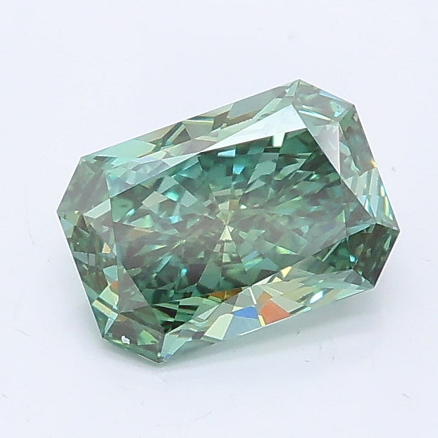 1.00 carat fancy vivid green radiant lab grown diamond VS1 clarity