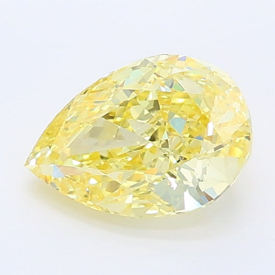 1.04 carat fancy intense yellow pear lab grown diamond VVS2 clarity