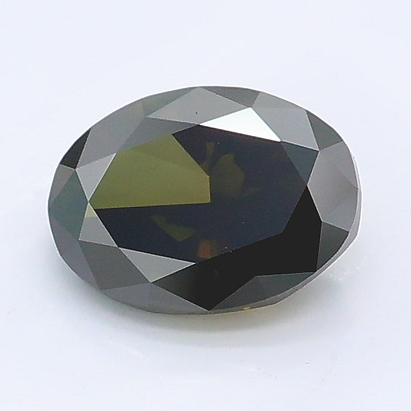1.02 carat fancy gray green oval lab grown diamond VS1 clarity