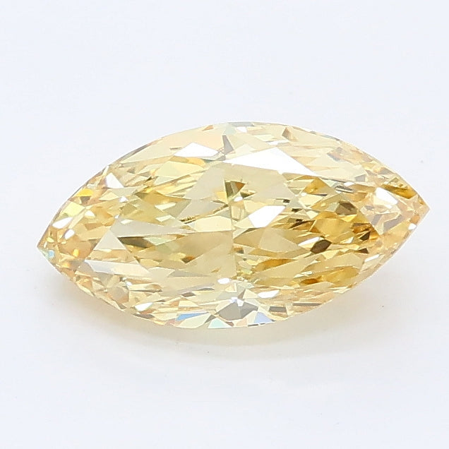 1.01 carat fancy yellow marquise lab grown diamond VS1 clarity