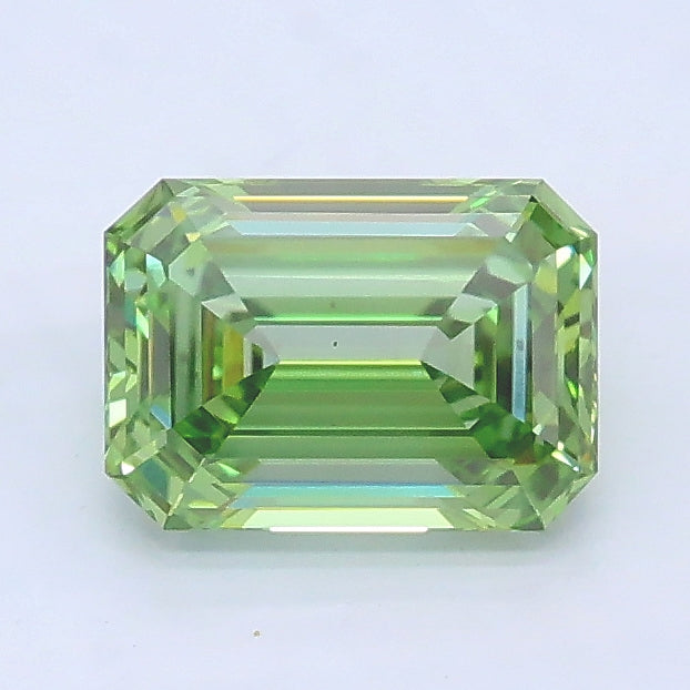 0.97 carat fancy intense yellow emerald lab grown diamond VS1 clarity