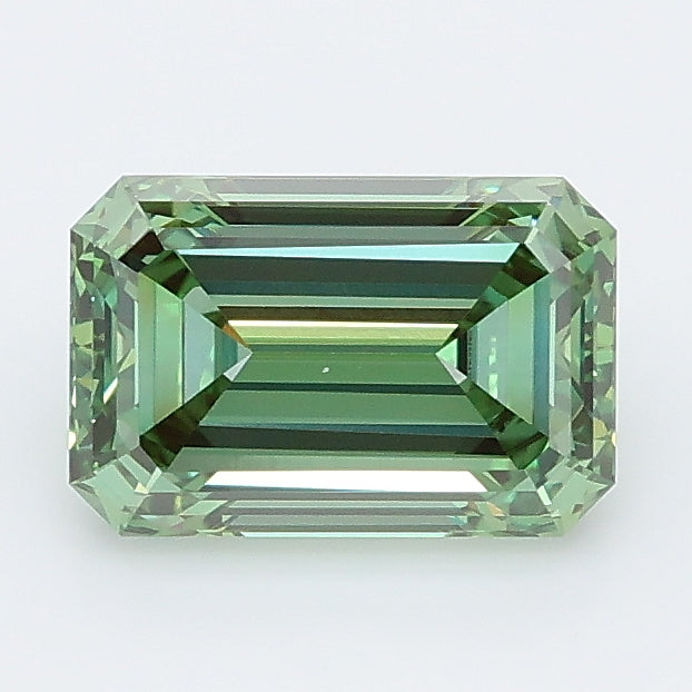 1.47 carat fancy vivid green emerald lab grown diamond VVS1 clarity