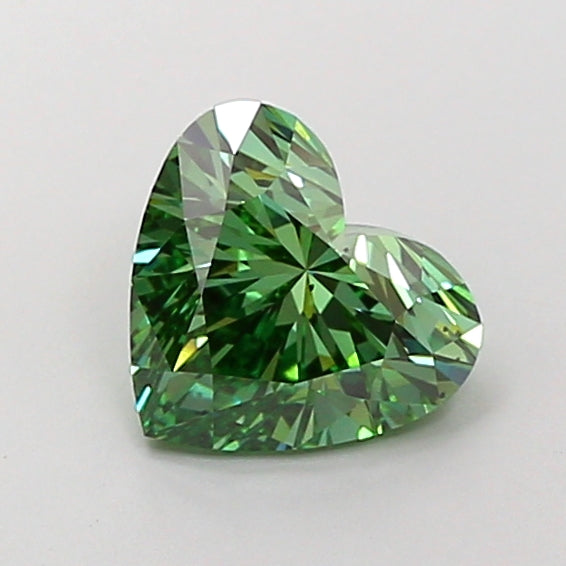 1.71 carat fancy vivid green heart lab grown diamond VS2 clarity