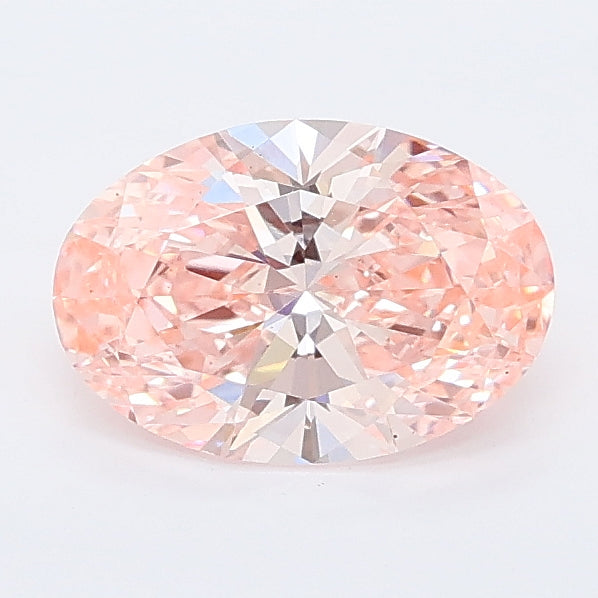 1.01 carat fancy vivid pink oval lab grown diamond VS1 clarity