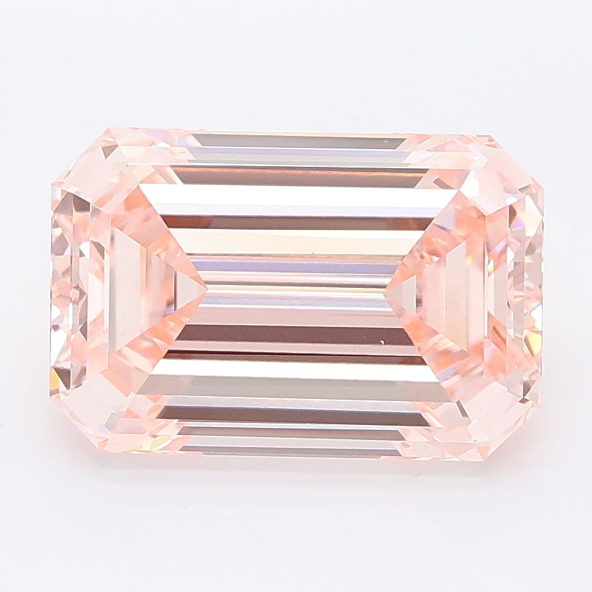 4.05 carat fancy intense pink emerald lab grown diamond VVS2 clarity