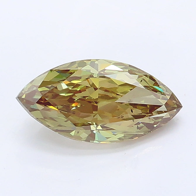 1.00 carat fancy intense green marquise lab grown diamond SI1 clarity