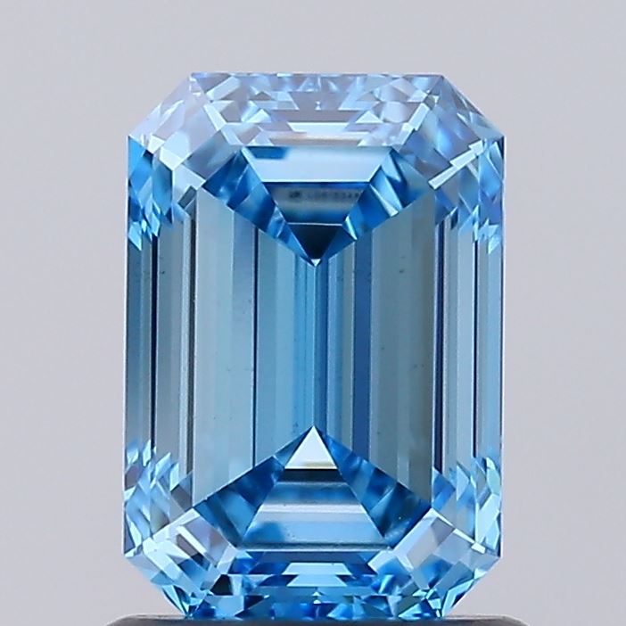 1.36 carat fancy vivid blue emerald lab grown diamond VS1 clarity