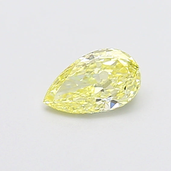 0.55 carat fancy yellow pear lab grown diamond VVS2 clarity