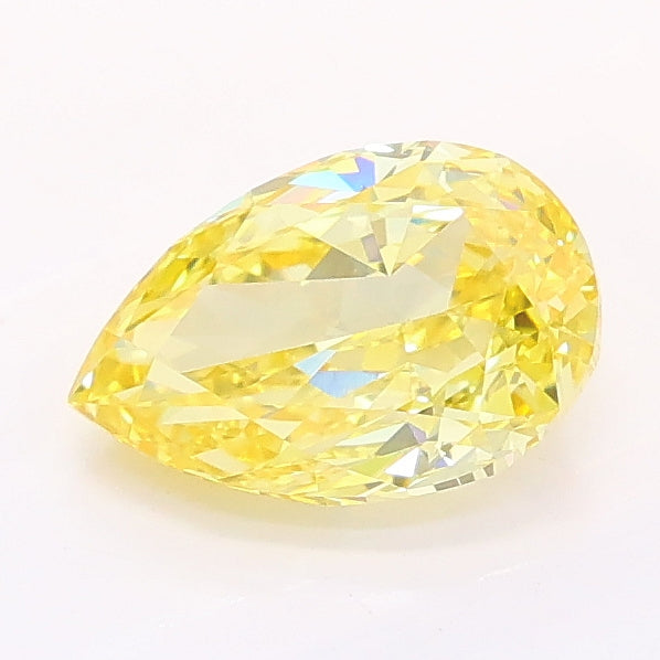 1.09 carat fancy intense yellow pear lab grown diamond VVS2 clarity