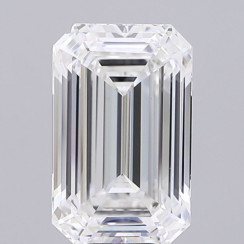 10.08 carat emerald lab grown diamond F color VVS2 clarity
