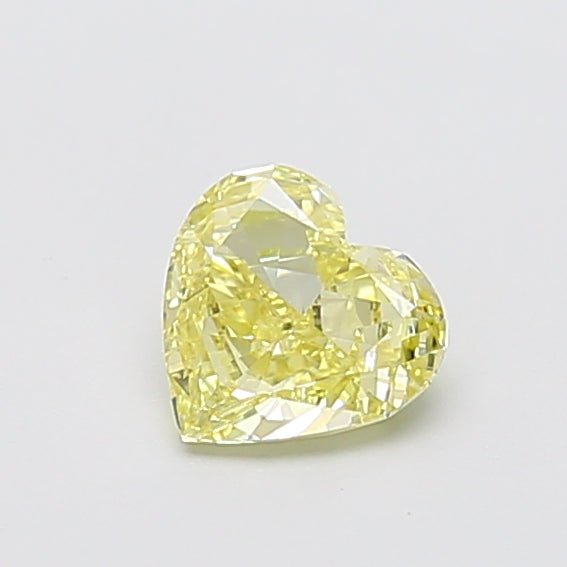 0.75 carat fancy yellow heart lab grown diamond VS2 clarity