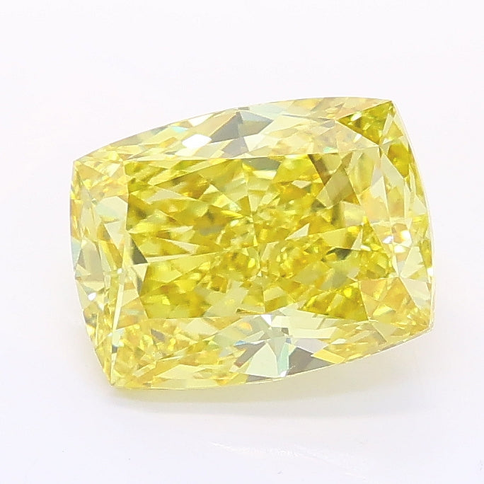 2.01 carat fancy intense yellow cushion lab grown diamond VS2 clarity
