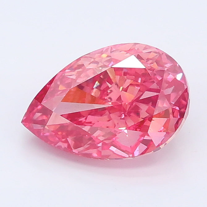 1.65 carat fancy vivid pink pear lab grown diamond VS2 clarity