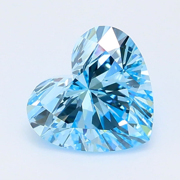 1.03 carat fancy vivid blue heart lab grown diamond VS2 clarity