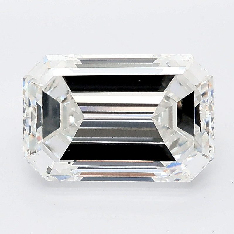 3.55 carat emerald lab grown diamond E color VS2 clarity