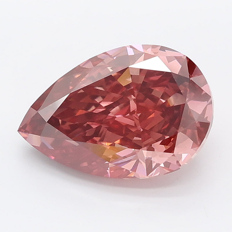 2.98 carat fancy pink pear lab grown diamond VS1 clarity