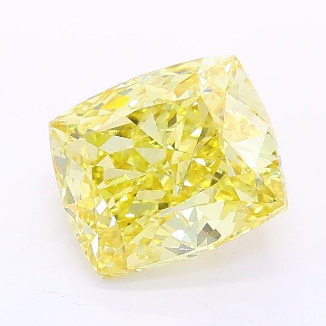 1.60 carat fancy intense yellow cushion lab grown diamond VVS2 clarity