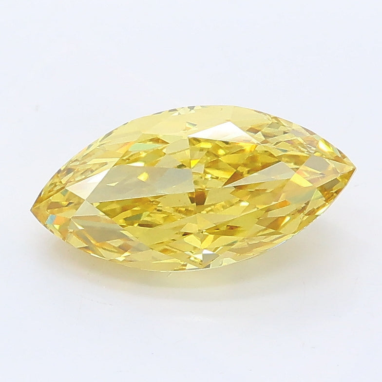 1.65 carat fancy intense yellow marquise lab grown diamond VS2 clarity