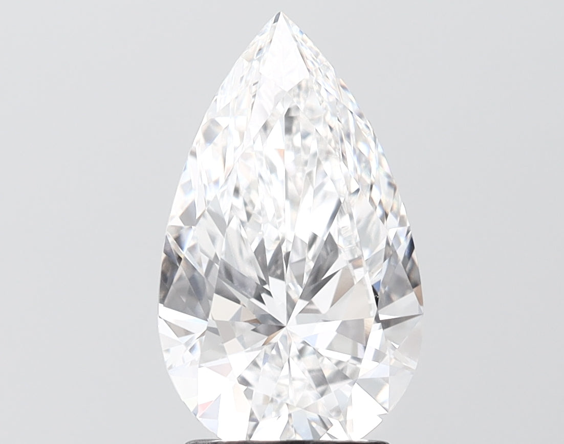 2.64 carat pear lab grown diamond D color VS1 clarity