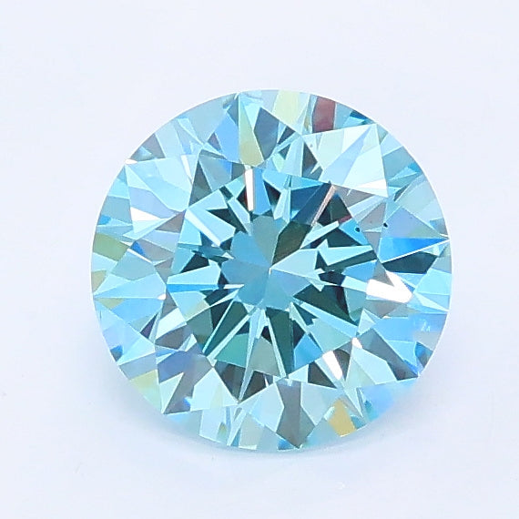 1.01 carat fancy vivid blue round lab grown diamond VS1 clarity