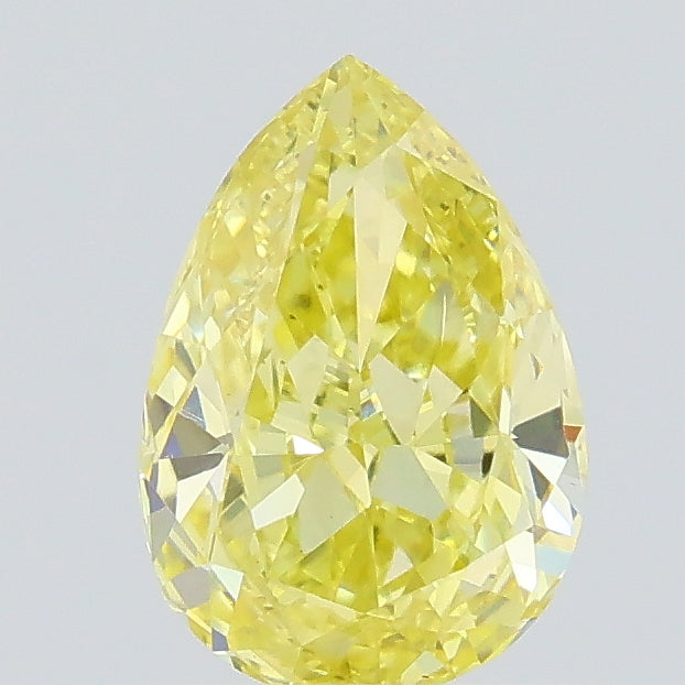 0.54 carat fancy intense yellow pear lab grown diamond VS2 clarity