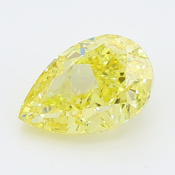 1.20 carat fancy vivid yellow pear lab grown diamond VS1 clarity