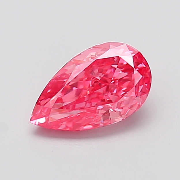 1.51 carat fancy vivid pink pear lab grown diamond VS2 clarity
