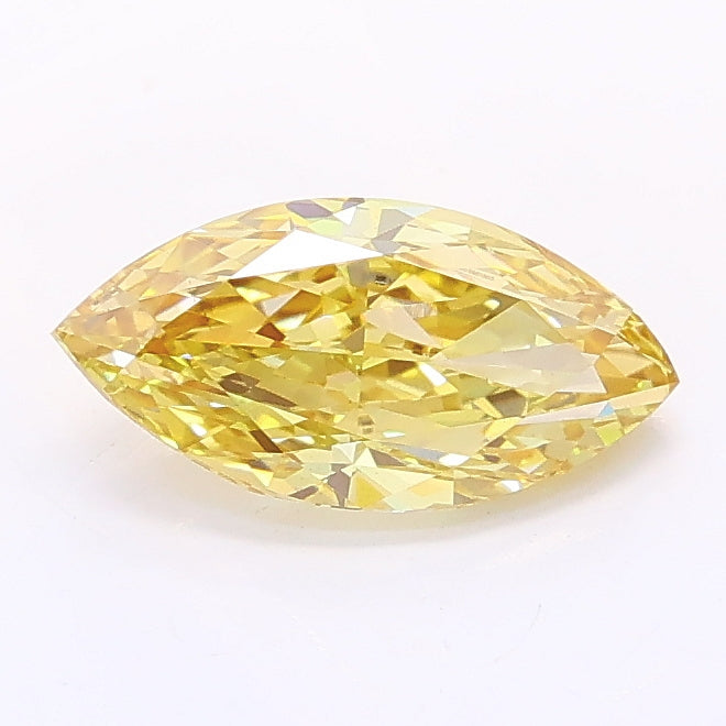 0.92 carat fancy yellow marquise lab grown diamond VS1 clarity