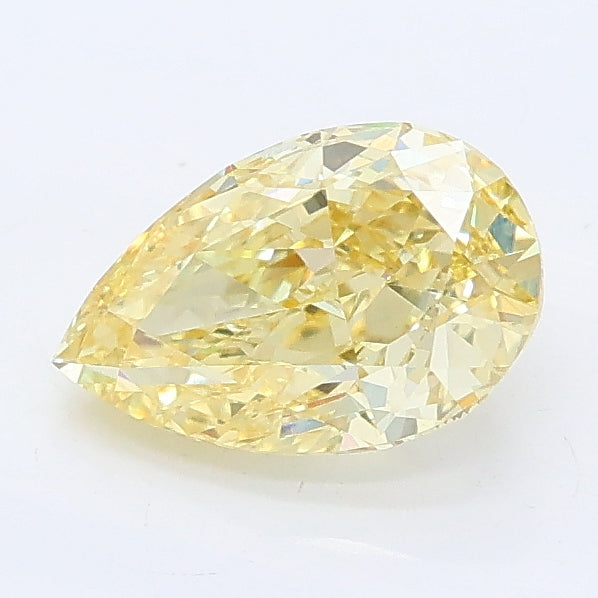 1.12 carat fancy yellow pear lab grown diamond VS1 clarity
