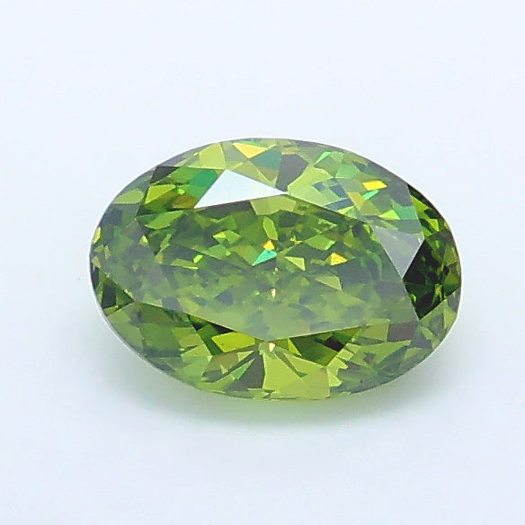 1.05 carat fancy vivid green oval lab grown diamond VS1 clarity