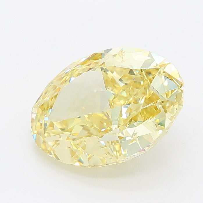 2.13 carat fancy intense yellow oval lab grown diamond VVS2 clarity
