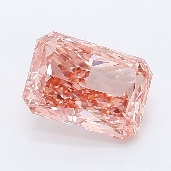 1.09 carat fancy vivid pink radiant lab grown diamond VVS1 clarity